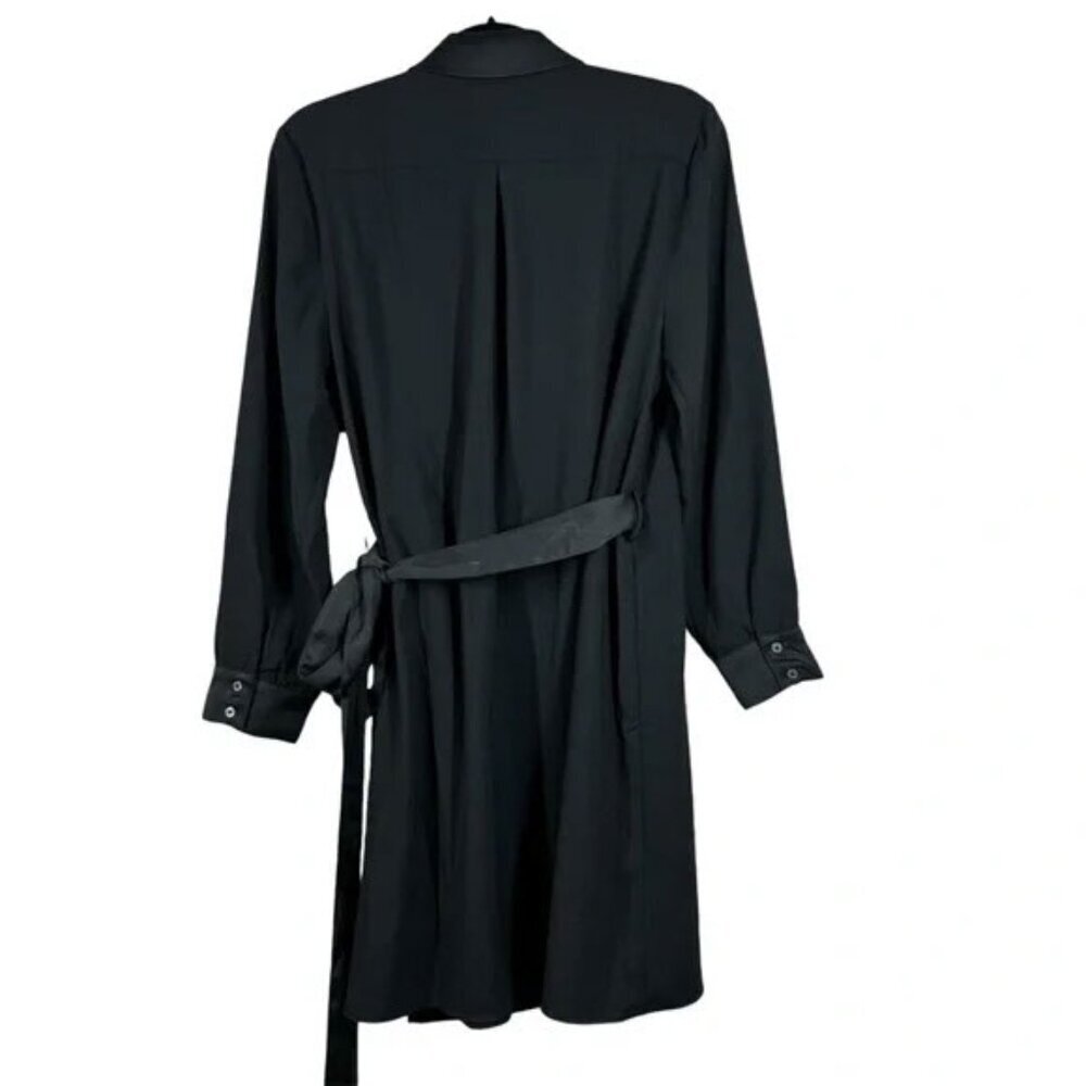 UnTuckIt Satin Black Wrap Agnes Dress Business Career Corporate Modern Large NWT - Picture 7 of 16